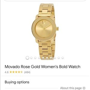 WOMENS MOVADO BOLD ROSE GOLD DOT WATCH